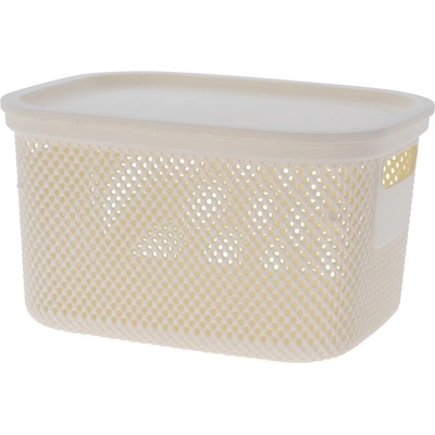 Excellent Houseware Úložný plastový koš s víkem 6 l béžová KO-027000190bezo