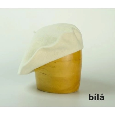 Karpet dámský baret vlněný bílá