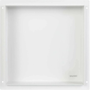 BALNEO Wall-Box квадратен вграден рафт 30x30x7 см без рамка, четкано бяло (OB-WH1-NR)