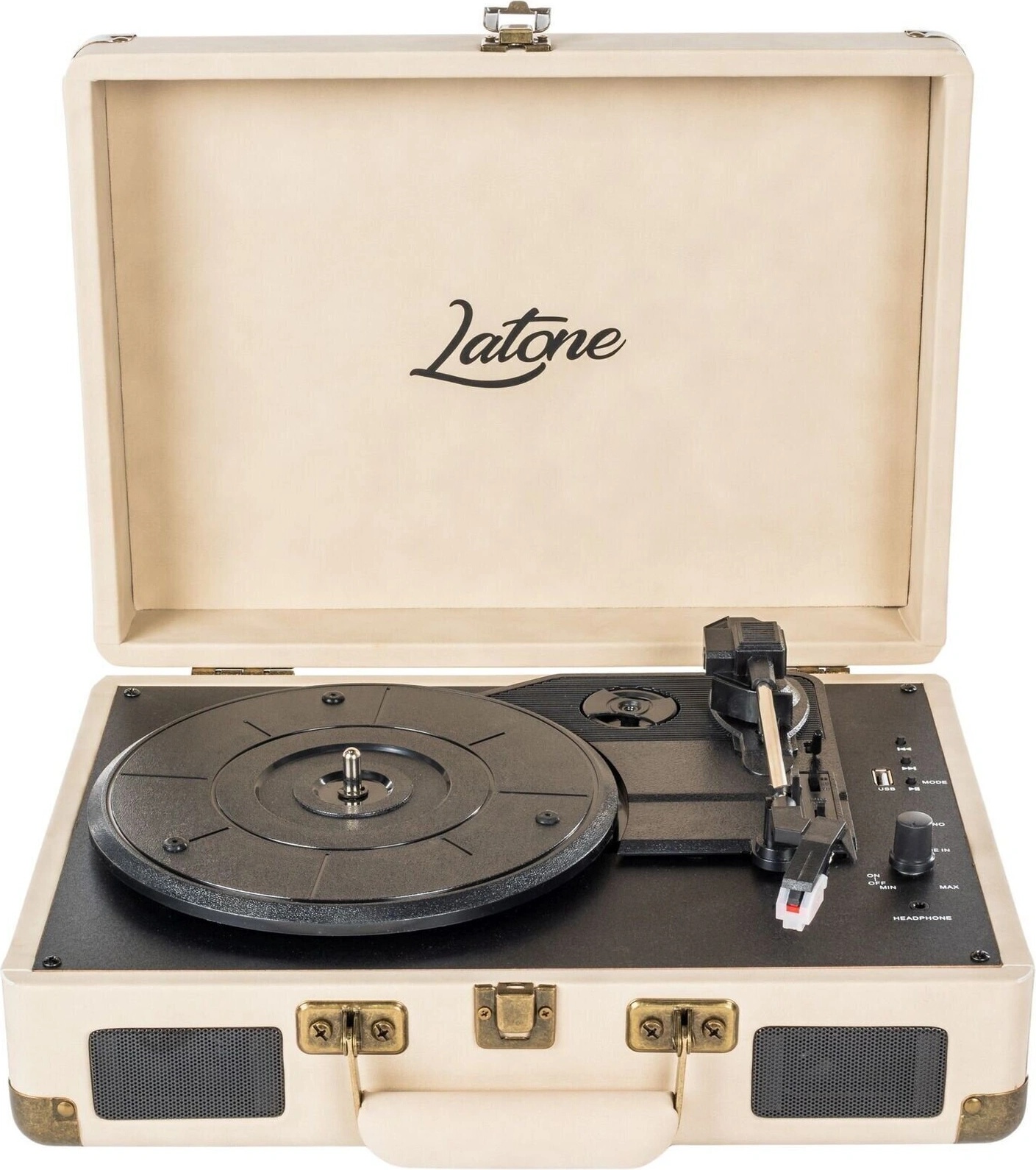 Latone RetroCase Creamy White Portable грамофон (LT-01PCW)