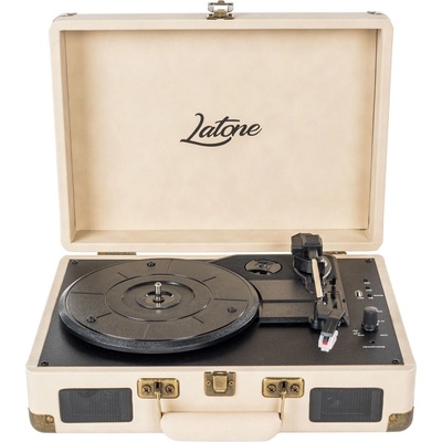 Latone RetroCase Creamy White Portable грамофон (LT-01PCW)