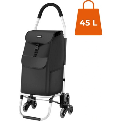 Jurhan Nákupná taška Shopper, na kolieskach do schodov, 101x45x39, čierna