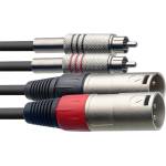 Stagg Аудио кабел 2 м. канона-2 чинча stc6cmxm 6 метра