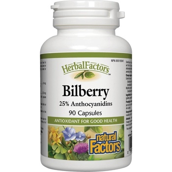 Natural Factors Herbal Factors Bilberry, 90 капсули, Natural Factors