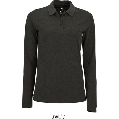 SOL's Collection Polokošile Perfect LSL Women dlouhý rukáv dámské COT-252083r6401 Melír charcoal
