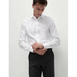 Marks & Spencer Памучна риза с тесен силует с незабавна грижа Marks & Spencer бяла Marks & Spencer | Byal | МЪЖЕ | 14.5