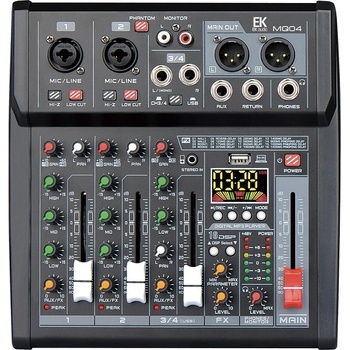EK Audio Смесителен пулт / миксер 2 моно + 2 стерео EK Audio MQ04
