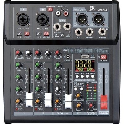 EK Audio Смесителен пулт / миксер 2 моно + 2 стерео EK Audio MQ04