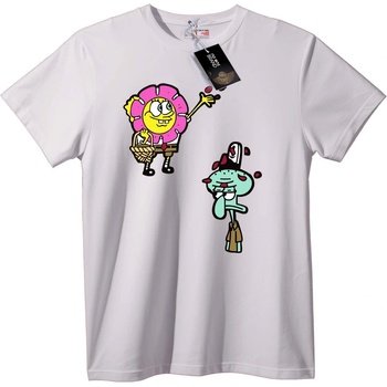 NOONEBRAND Тениска SpongeBob & Squidward - 2XL, White