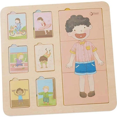 Classic World Забавен дървен пъзел с фигурки на деца (cw40031)