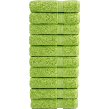 vidaXL Премиум хавлиени кърпи SOLUND 10 бр зелени 100x150 см 600 gsm (137505)