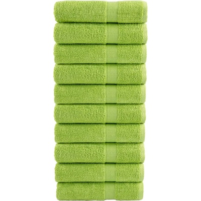 vidaXL Премиум хавлиени кърпи SOLUND 10 бр зелени 100x150 см 600 gsm (137505)