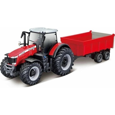 Bburago Farm Traktor Massey FERGUSSON 8740S s vlečkou 1:50