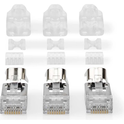 NEDIS RJ45 konektor | RJ45 Pass Through | Pevný/vláknitý kabel FTP CAT7 | Přímý | Pozlacené | 10 ks | PVC | Šedá | Box – Zbozi.Blesk.cz