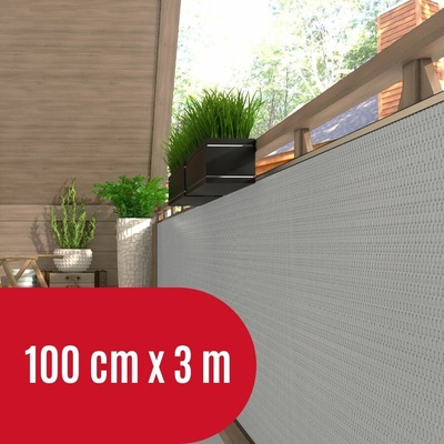 Progresja Zástěna na balkon ratanová, výška 100 cm - balení 3 m světle šedá RD17