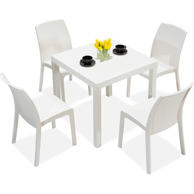 BICA Комплект бели ратанови мебели Далас/Вирджиния 4 Bica (BC9096BL-4x9095BL)
