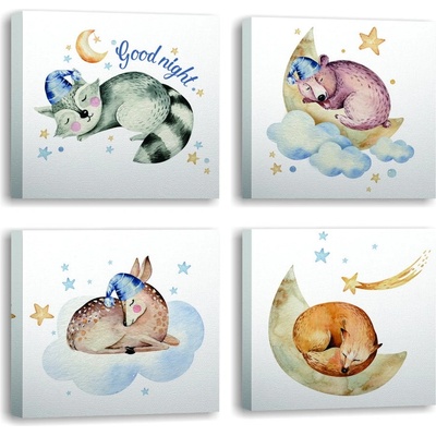 Wallity Картини в комплект от 4 бр. 30x30 cm Good Night - Wallity (489GWN1373)