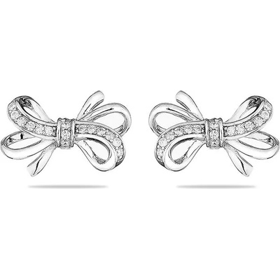 Swan Сребърни обици панделки с вградени камъни цирконий JT8301E Swan