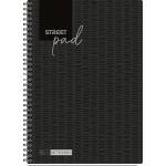 STREET Тетрадка Street Pad, А5, спирала, PP, 100 листа, МК, black (30658-А-BLACK)