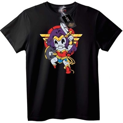 NOONEBRAND Тениска Chibi Супергерой - S, Black