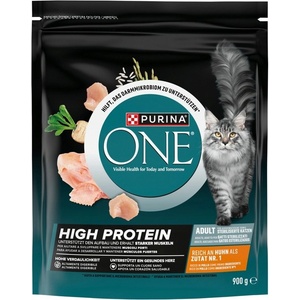 ONE High Protein 900 г Храна за възрастни котки с високо съдържание на пилешко месо