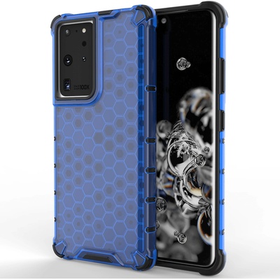 HQWear Калъф за телефон Honeycomb Armor с гел рамка за Samsung Galaxy S22 Ultra, син (9145576244883)