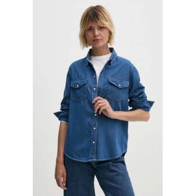 Pepe Jeans košeľa REGULAR SHIRT dámska regular s klasickým golierom PL304894HT8 modrá