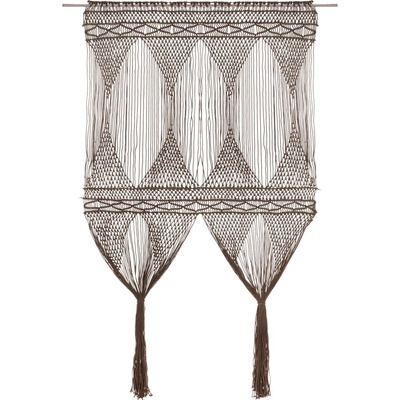 vidaXL Завеса макраме, таупе, 140x240 см, памук (323984)