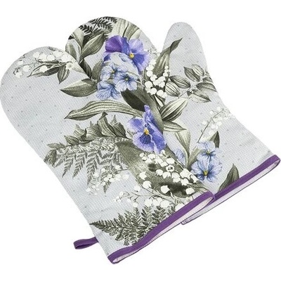 Bellatex Grilovacia rukavica Sirôtky fialová sivá 22 x 46 cm