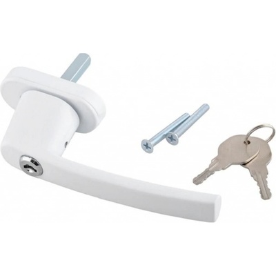 BabySafety 6311-2 bezpečnostná kľučka na okná dvere s kľúčom biela