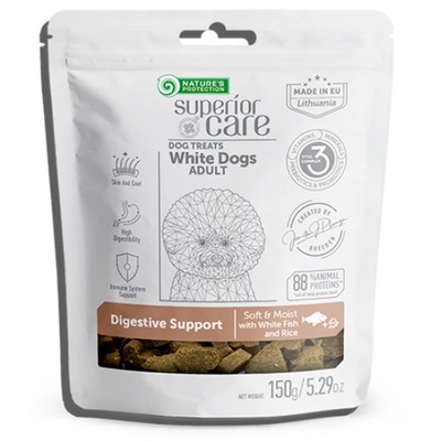 AKVATERA Nature's Protection DOG - Superior Care White Dogs Intestinal Care with white fish, лакомство за бели кучета с бяла риба - за добро храносмилане 150 гр, Литва