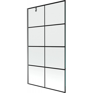 Mexen Next параван за вана с едно крило 100 x 150 см, черна решетка, gun metal - 895-100-000-00-77-95 (895-100-000-00-77-95)