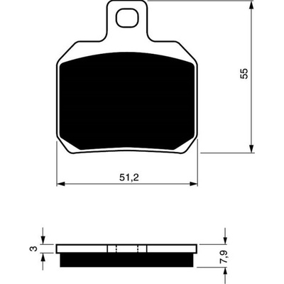 Zadní brzdové destičky Goldfren Gilera Nexus 500 2003-2007 směs S3