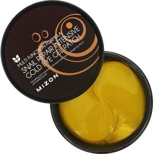 MIZON Snail Repair Intensive Gold Eye Gel Patch, пачове за под очи с охлювен муцин (8809587521807)