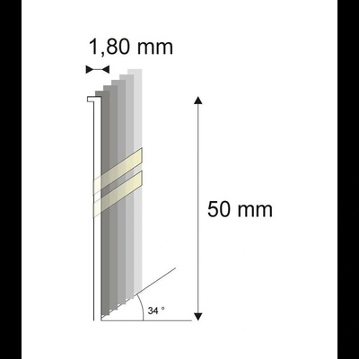 Truhlářské Brady šikmé 34° Narex 15G-DA/50 - 1,80 x 50 mm provedení pozink