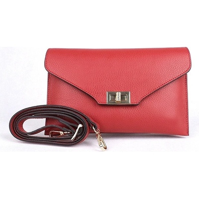 Kožené tříoddílové psaníčko či crossbody kabelka 3111 červené