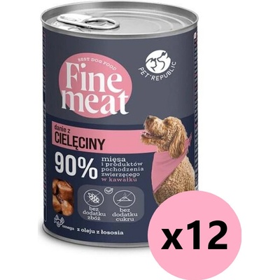 PetRepublic Fine Meat Adult teľacie jedlo 12 x 400 g