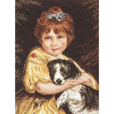 Казанлъшки гоблени Гоблен Момиче с куче Puppets (Унгарски)