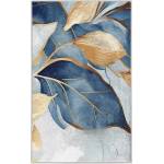 Mila Home Синьо-златист килим подходящ за пране 120x180 cm Golden Leaves - Mila Home (HKC-DikHali-84-120x180)