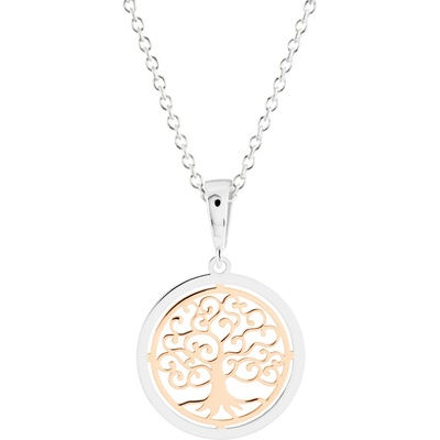 Gemmax Řetízek se stromem života z růžovo-bílého zlata GLSCN-01047-25841