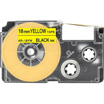 HARAHU Съвместима лента за Casio XR - 18YW - 18mm x 8m - черен печат / жълт фон KP36496 (36496)