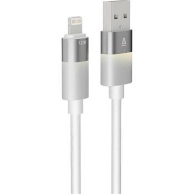 CB310 GLOWY 1 м USB-A - Lightning бял кабел за зареждане AVAX_CB310 (AVAX_CB310)
