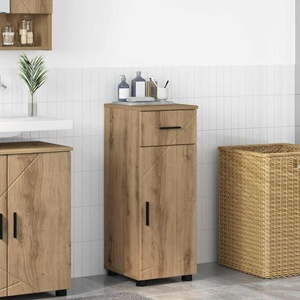 vidaXL Шкаф за баня Дъб 30 x 35 x 80 см Инженерна дървесина, Метал (883333)