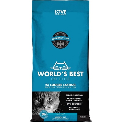 World' s Best Cat Litter Worlds Best Cat Lotus Scented Multiple cat litter - най добрата тоалетна за Вашият дом 12, 7 кг. / с аромат на лотосов цвят /