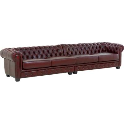 SOB Nábytek Chesterfield 6místná červená pravá kůže F0A00000909W