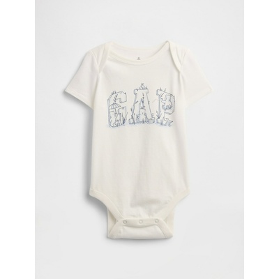 GAP Бебешко боди Brannan Bear с логото GAP GAP | Byal | Момичешки | 56-62