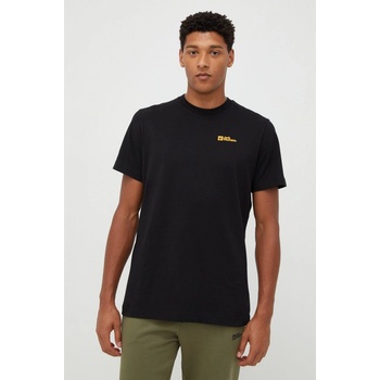 Jack Wolfskin bavlněné tričko s potiskem 1808382 černá