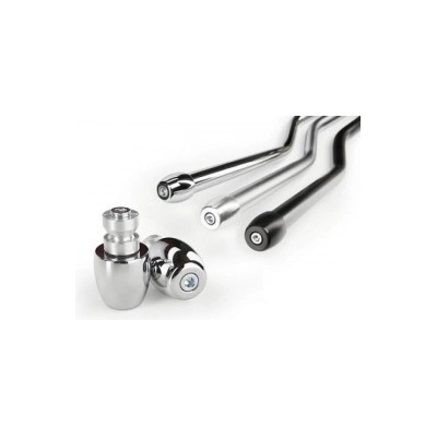 Zavažíčka TRW STEEL, do ocelových řidítek 7/8" (22mm), stříbrná / černá / chrom, (pár-2ks), stříbrná matná