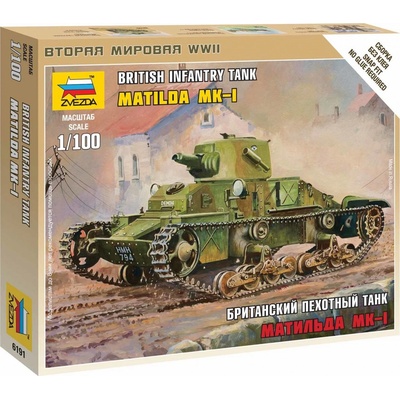 Zvezda tank Matilda Mk.I Wargames WWII 6191 1:100