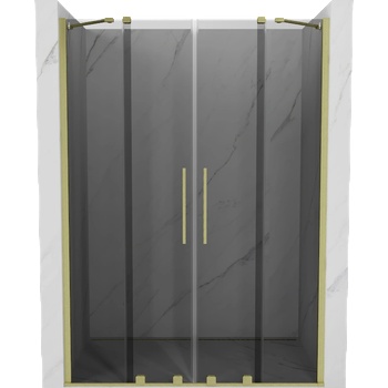Mexen Velar Duo плъзгащи се душ врати 150 cm, графит, златно четкано - 871-150-000-42-55 (871-150-000-42-55)